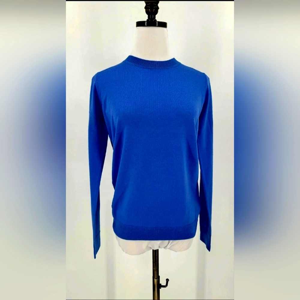 Tory Burch Designer Blue Emmy Women's Wool Sweater Top Buttons Size Small